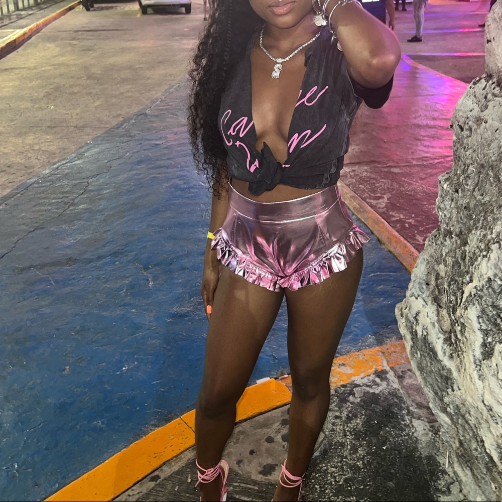 Pink Metallic shorts